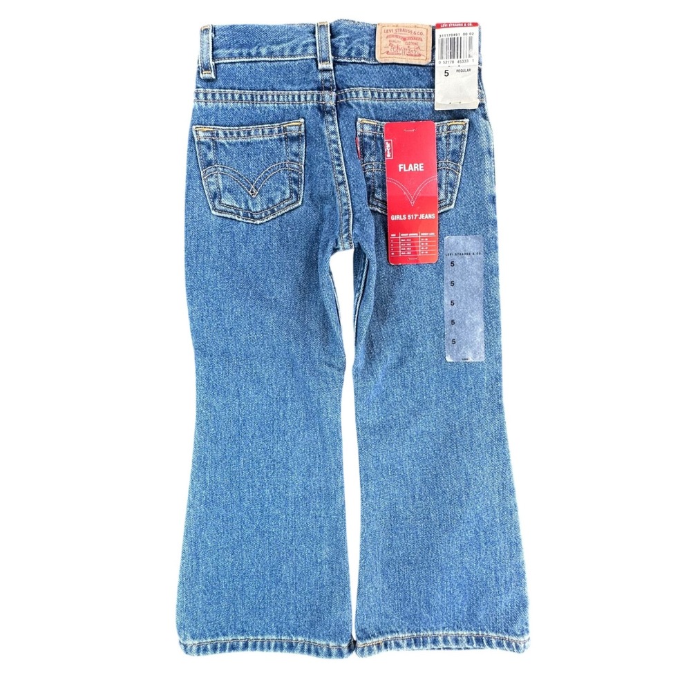Levi's 517 Flare Jeans Girls Size 5‎ Blue Y2K Vintage 100% Cotton